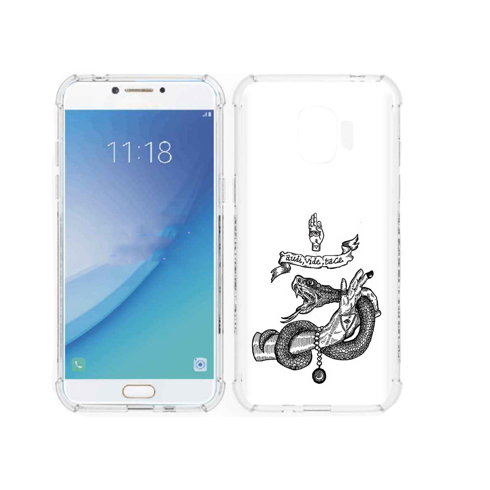 

Чехол MyPads Tocco для Samsung Galaxy J2 Pro (2018) змея на руке рисунок, Прозрачный, Tocco