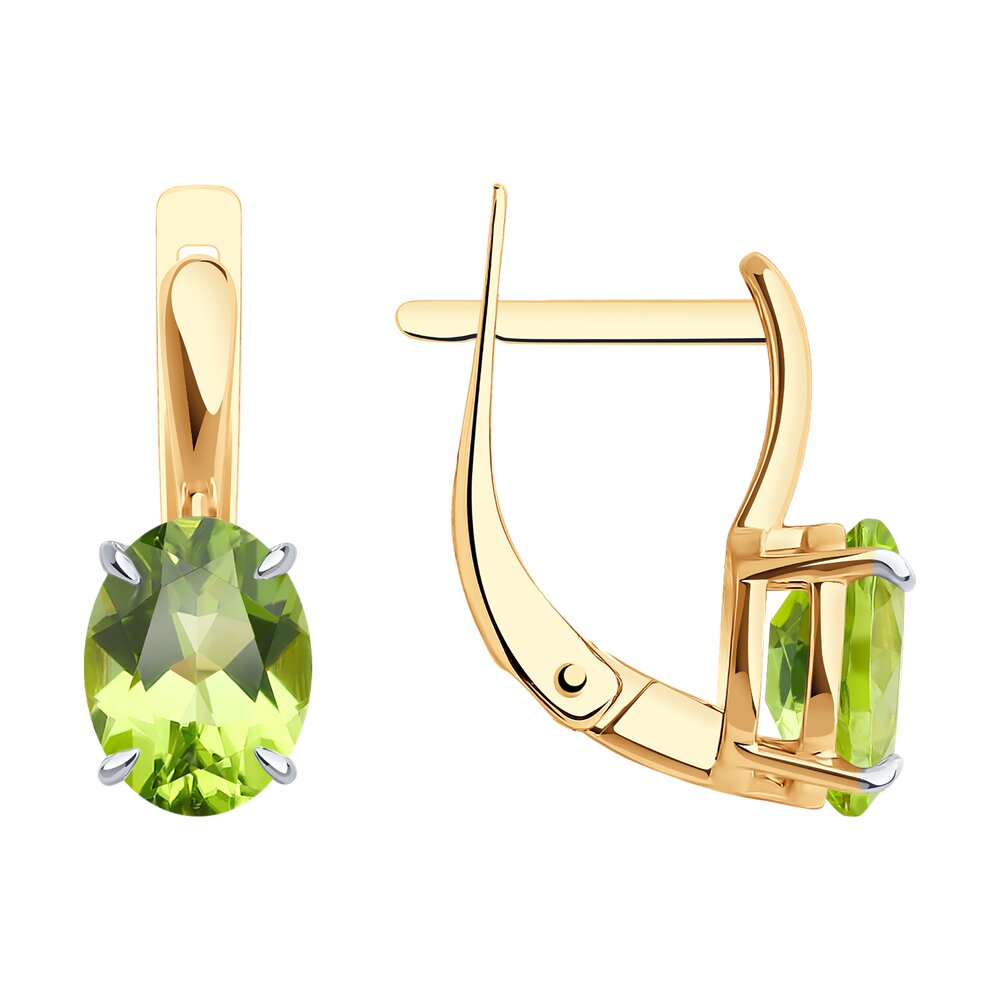 

Серьги из красного золота Diamant 51-320-01929-3, хризолит, 51-320-01929-3