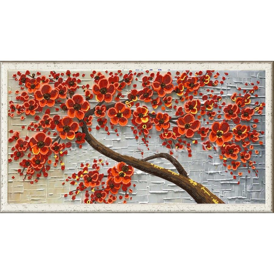 

Рисунок на ткани бисером 8463 КОНЁК Цветочный декор 2 25х45 см