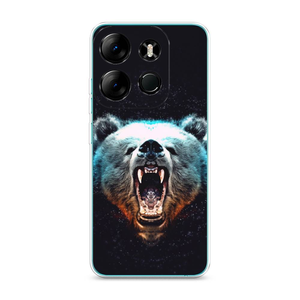 

Чехол Awog на Tecno Spark Go 2023"Медведь", Коричневый;голубой;черный, 303150-2
