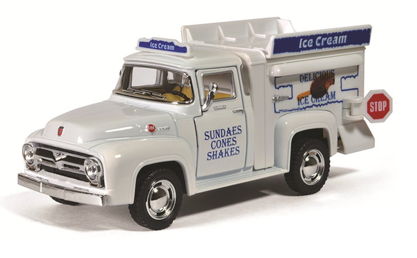 фото Машинка kinsmart металлическая коллекционная ford pickup f-100 1956 ice cream 1:38 kt5506d