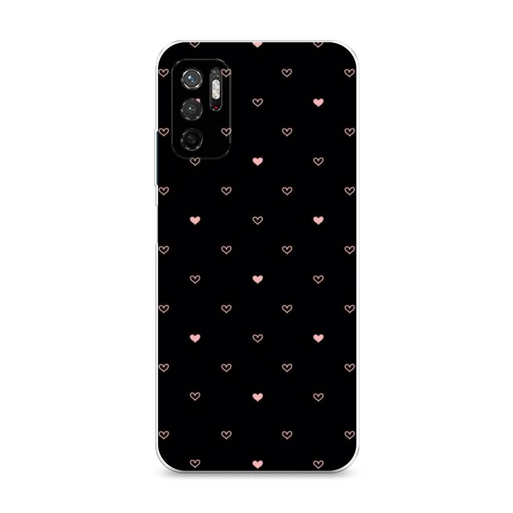 фото Силиконовый чехол "черный фон и сердечки" на xiaomi redmi note 11se awog