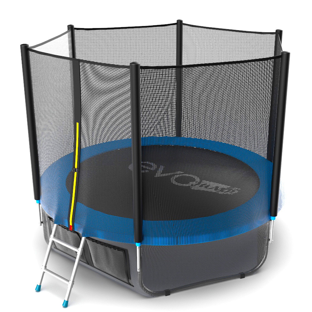 фото Батут evo jump external 8ft + lower net с внешней сеткой и лестницей, 8ft + нижняя сеть