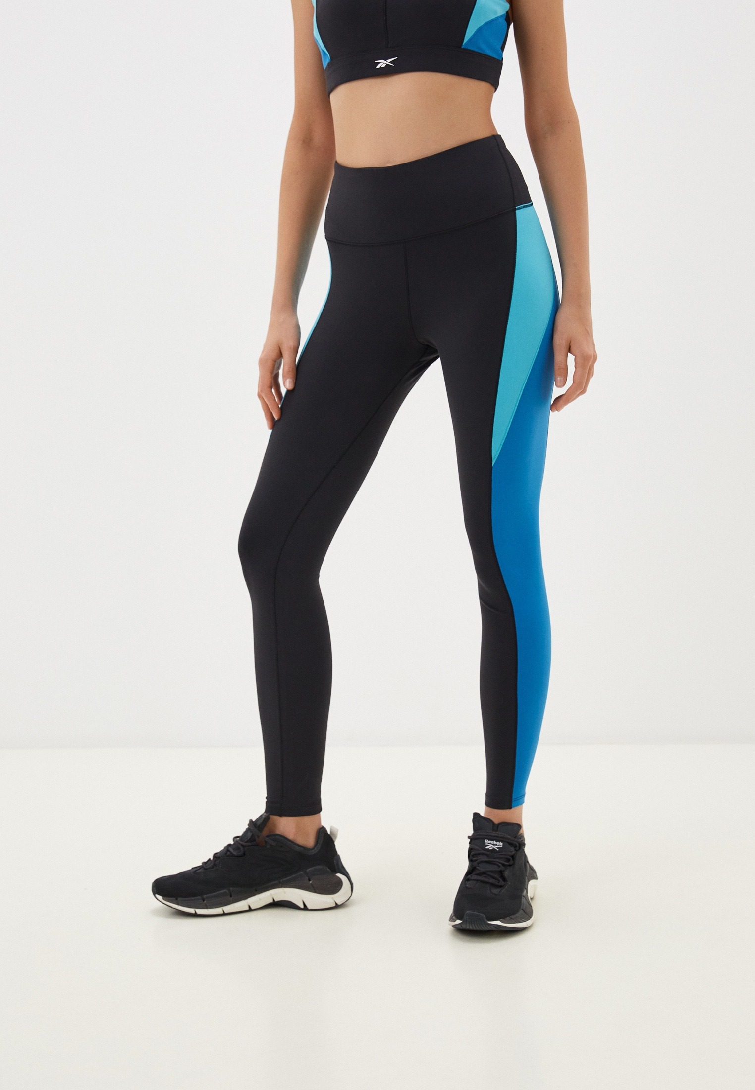 Леггинсы женские Reebok Lux High-Rise Colorblock Tights W черные L