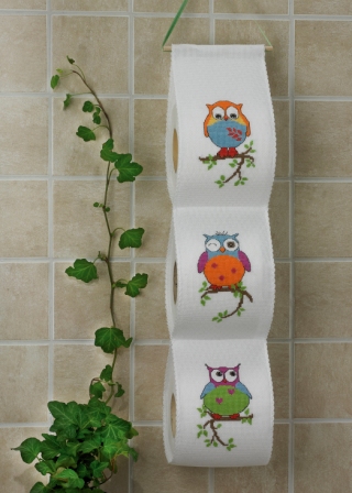 фото Набор для вышивания держателя для туалетной бумаги 3 совы, 41 4104 permin
