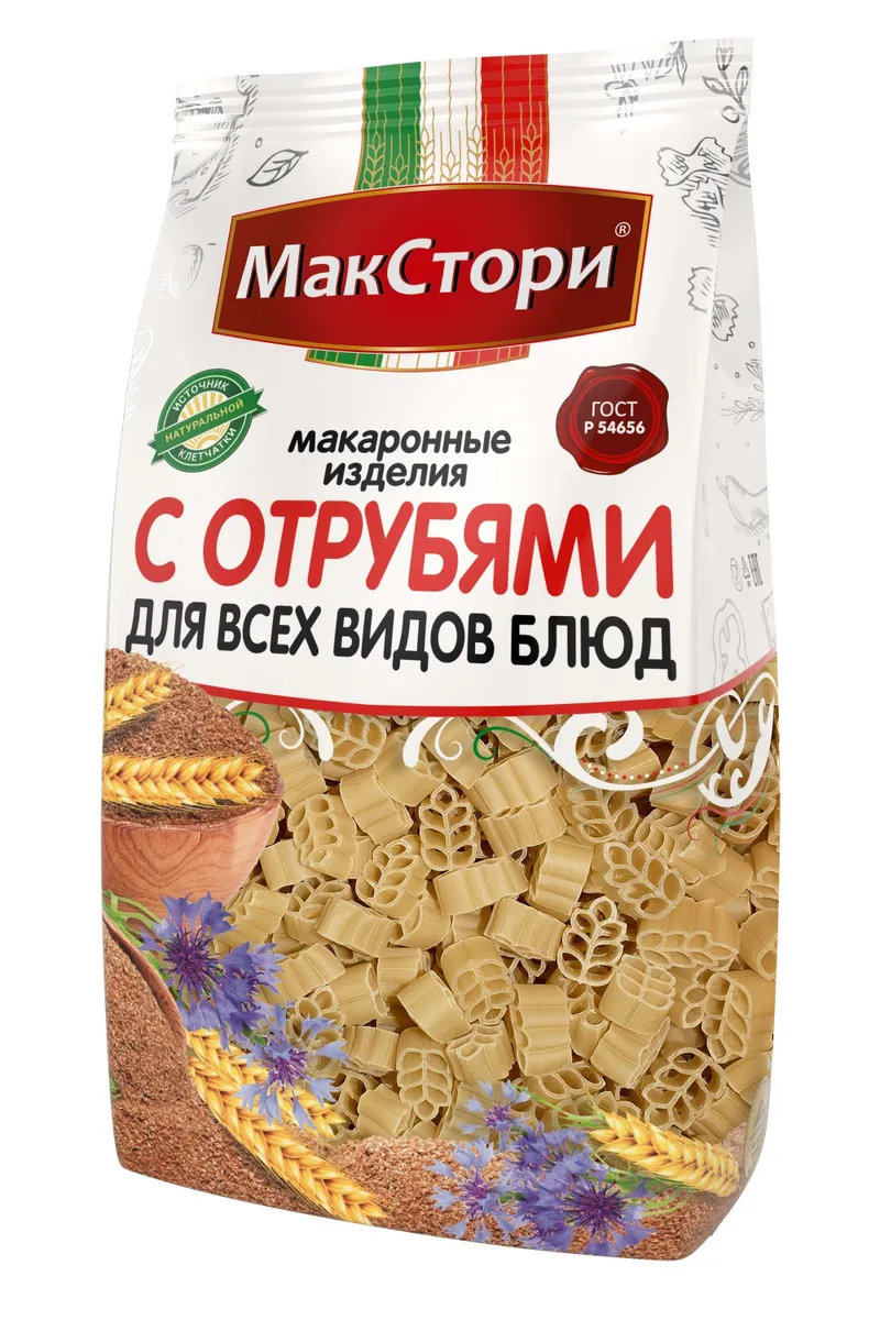 

Макаронные Изделия с отрубями (колосок) МакСтори, 350 г, 6 штук, С отрубямиКолосок