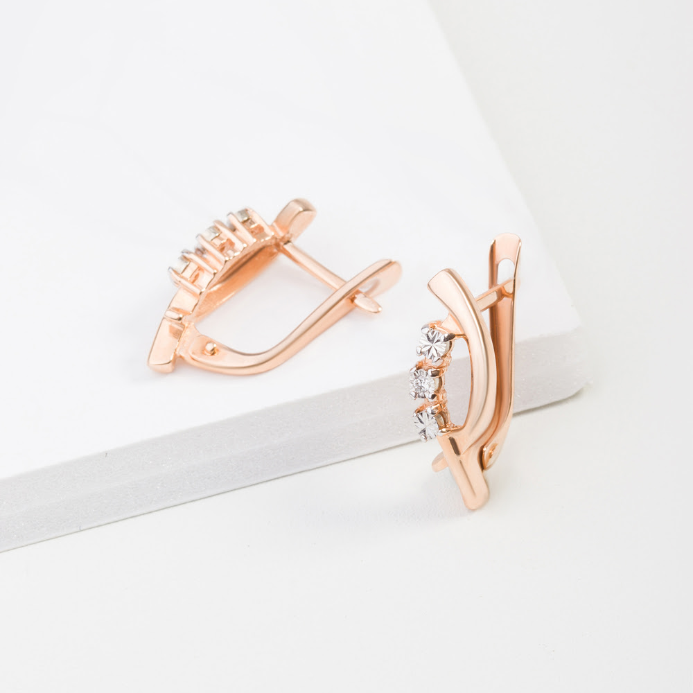 

Серьги из красного золота с бриллиантом НАШЕ ЗОЛОТО КРС3224006/9, КРС3224006/9