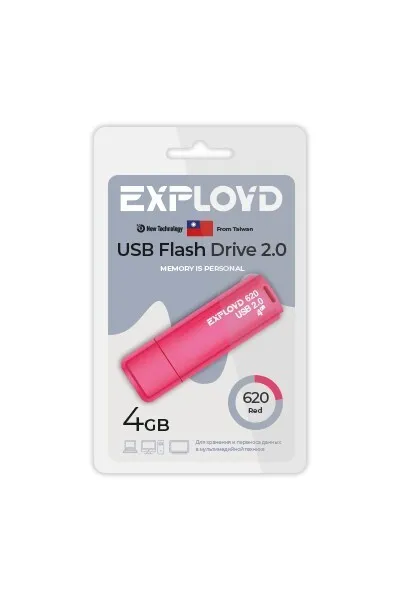 

Флешка EXPLOYD 620 4 ГБ красный (EX-4GB-620-Red), 620