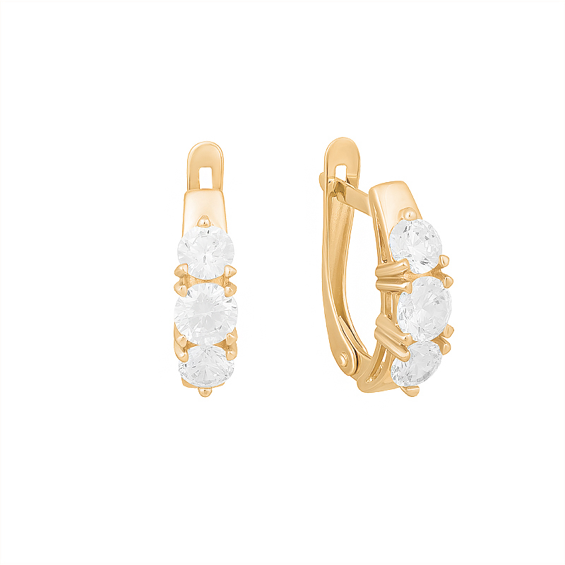 

Серьги из красного золота с фианитом НАШЕ ЗОЛОТО СН01-215954, СН01-215954