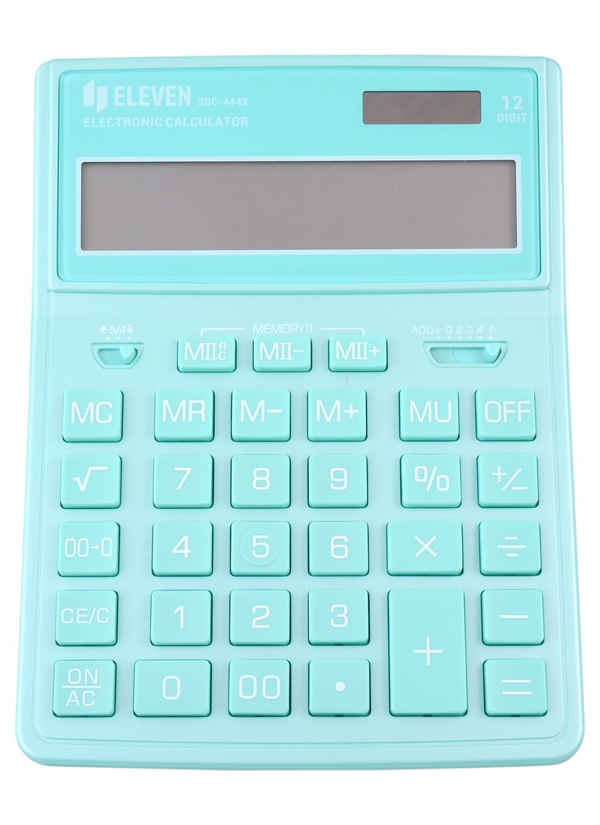 Калькулятор настольный Eleven SDC-444, 12 разрядов, бирюзовый