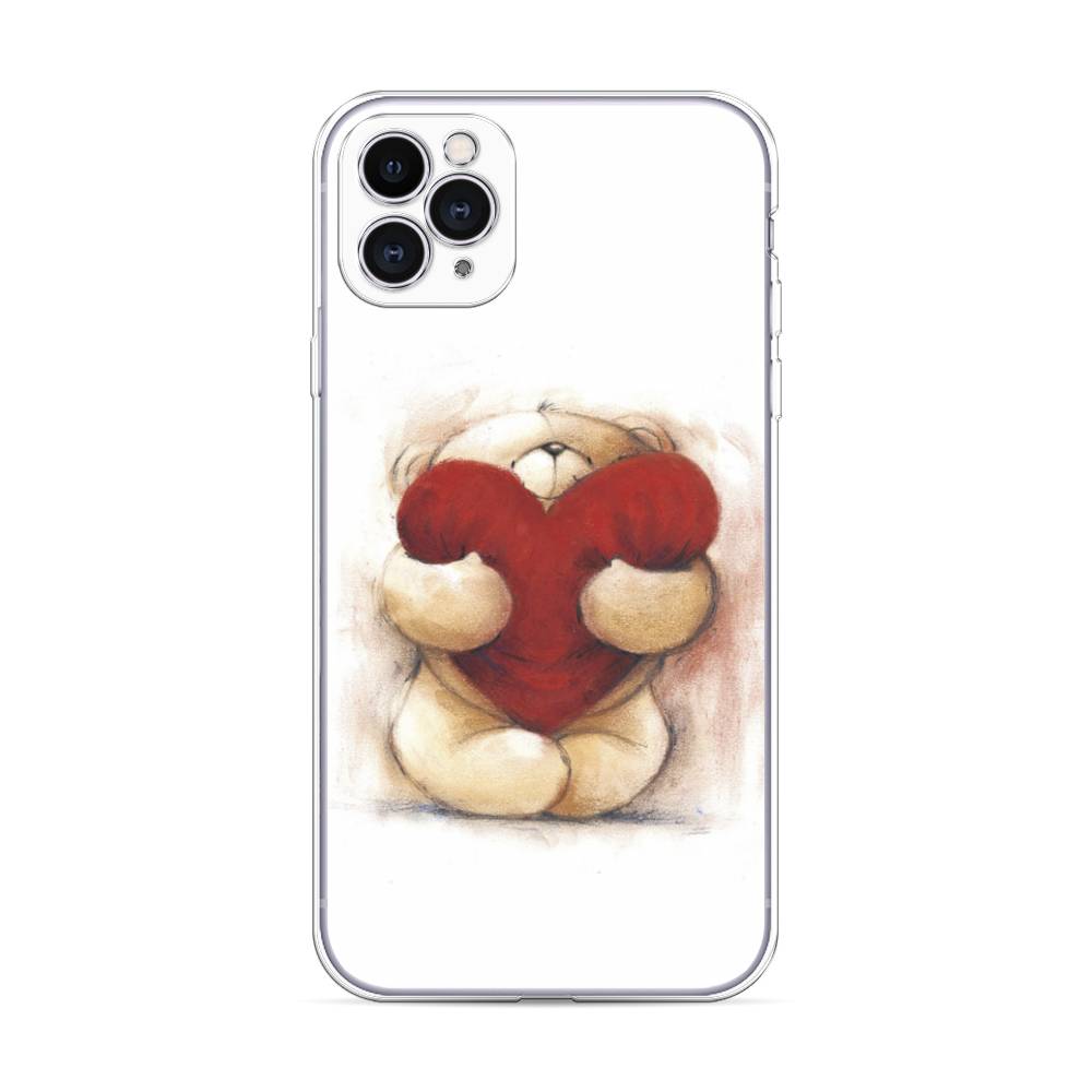 фото Силиконовый чехол "мишка с сердцем 1" на apple iphone 11 pro max awog