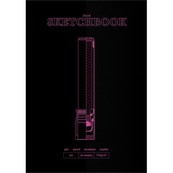 фото Скетчбук а5 4680088442457 32л. marker sliced blackout miland
