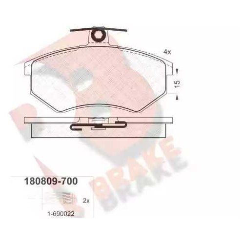 

Комплект передних тормозных колодок R BRAKE RB0809700