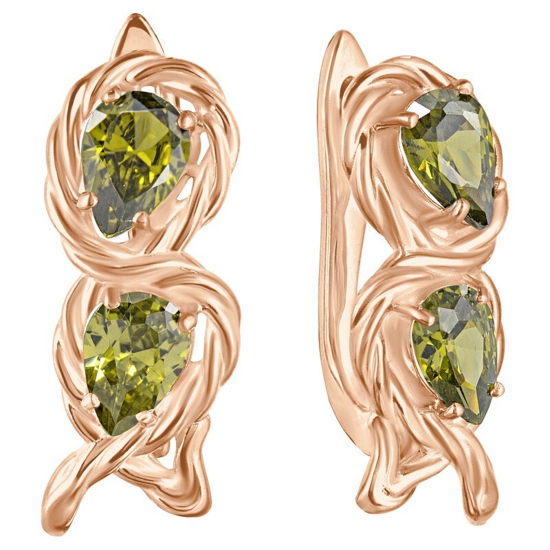 

Серьги из серебра с кристаллом ювелирным LAZURIT-ONLINE 8304RG, 8304RG