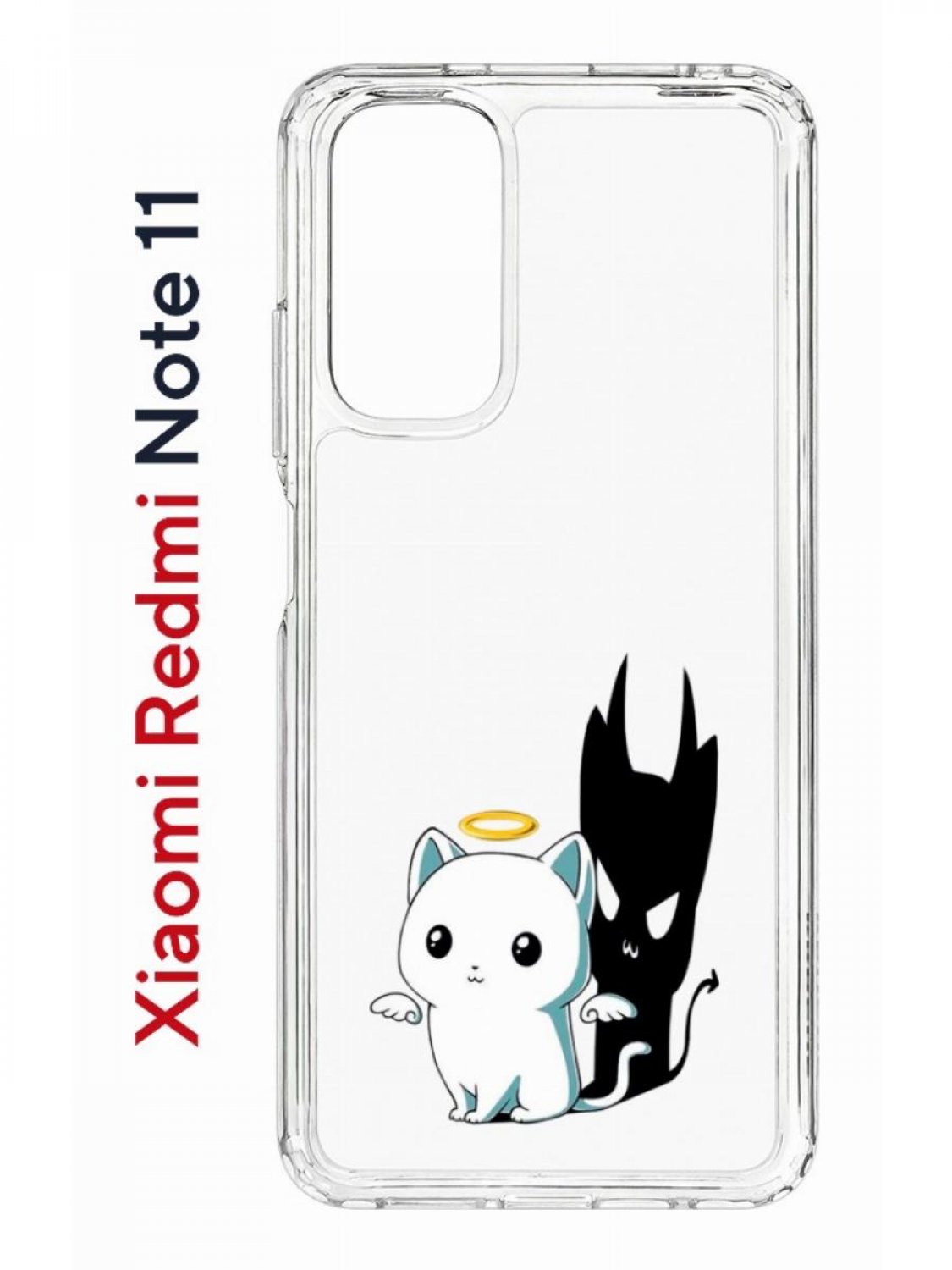 

Чехол на Xiaomi Redmi Note 11/11S Kruche Print Angel Demon,противоударный бампер с принтом, Прозрачный;черный;белый;голубой, Ксиоми Редми Нот 11, Редми Нот 11С
