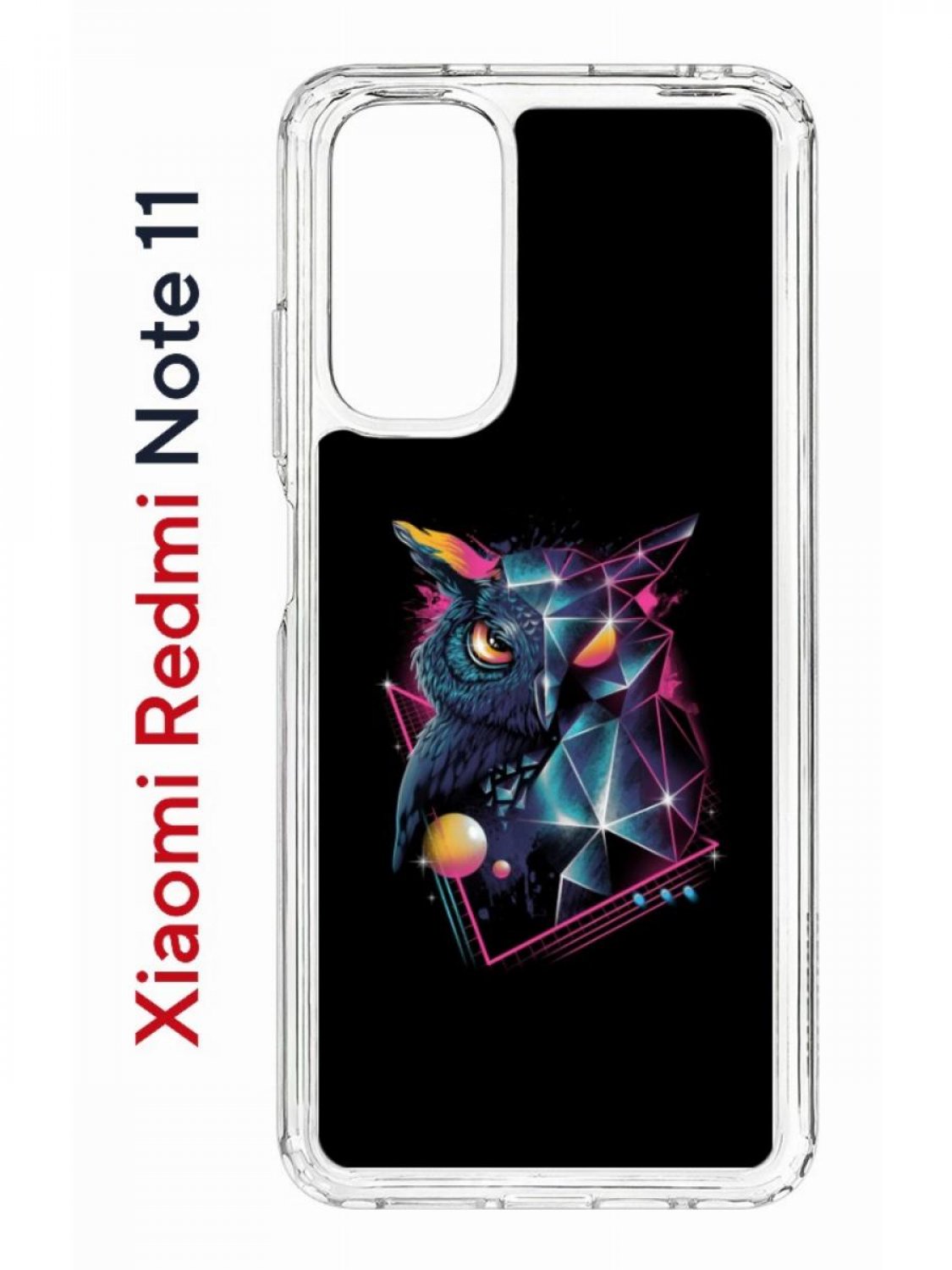 фото Чехол на xiaomi redmi note 11/11s kruche print retro owl,противоударный бампер с принтом кruче