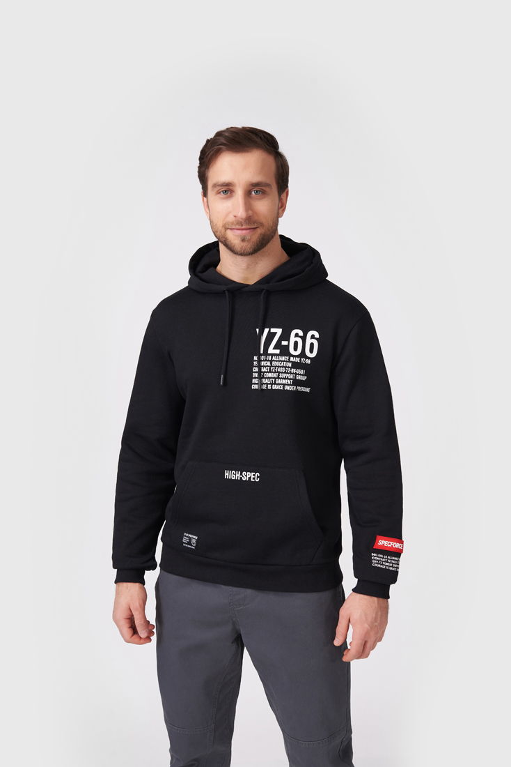 

Худи мужское Modis M211M00003S642M черное 52 RU, M211M00003