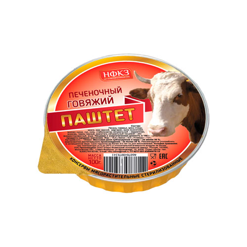 

Паштет из печени НФКЗ говяжий 100 г