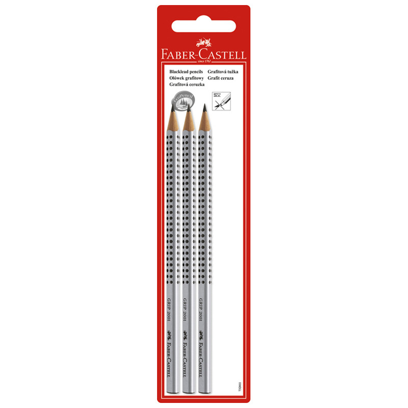 

Набор карандашей чернографитных Faber-Castell Grip 2001, 3шт. (HB, B, 2B)