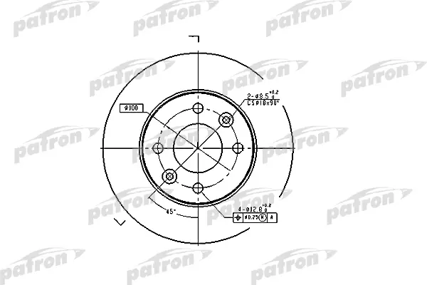 

Тормозной диск PATRON PBD1015