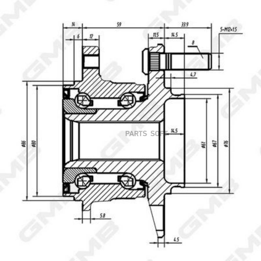 Купить Задний Ступичный Подшипник Gmb Gh34800