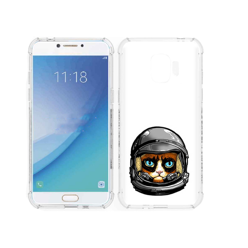

Чехол MyPads Tocco для Samsung Galaxy J2 Pro (2018) кот космонавт (PT226925.585.400), Прозрачный, Tocco