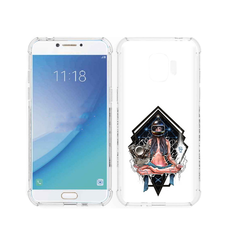 

Чехол MyPads Tocco для Samsung Galaxy J2 Pro (2018) красивая девушка в шлеме, Прозрачный, Tocco