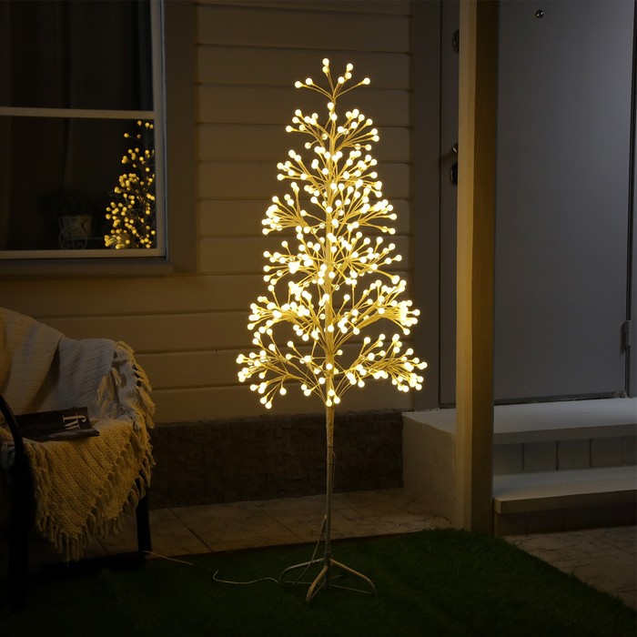 фото Светодиодное дерево шарики 1.5 м, 360 led, постоянное свечение, 220 в, свечение теплое б nobrand