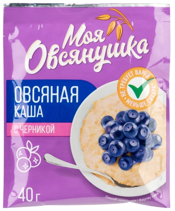 

Каша Моя Овсянушка овсяная с черникой 40 г