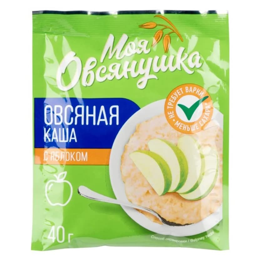 

Каша Моя овсянушка овсяная с яблоком 40 г