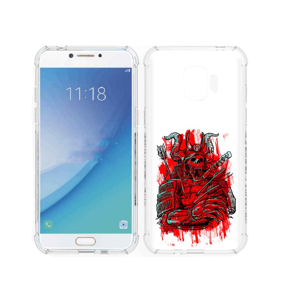 

Чехол MyPads Tocco для Samsung Galaxy J2 Pro (2018) красный скелет воин (PT226925.585.413), Прозрачный, Tocco