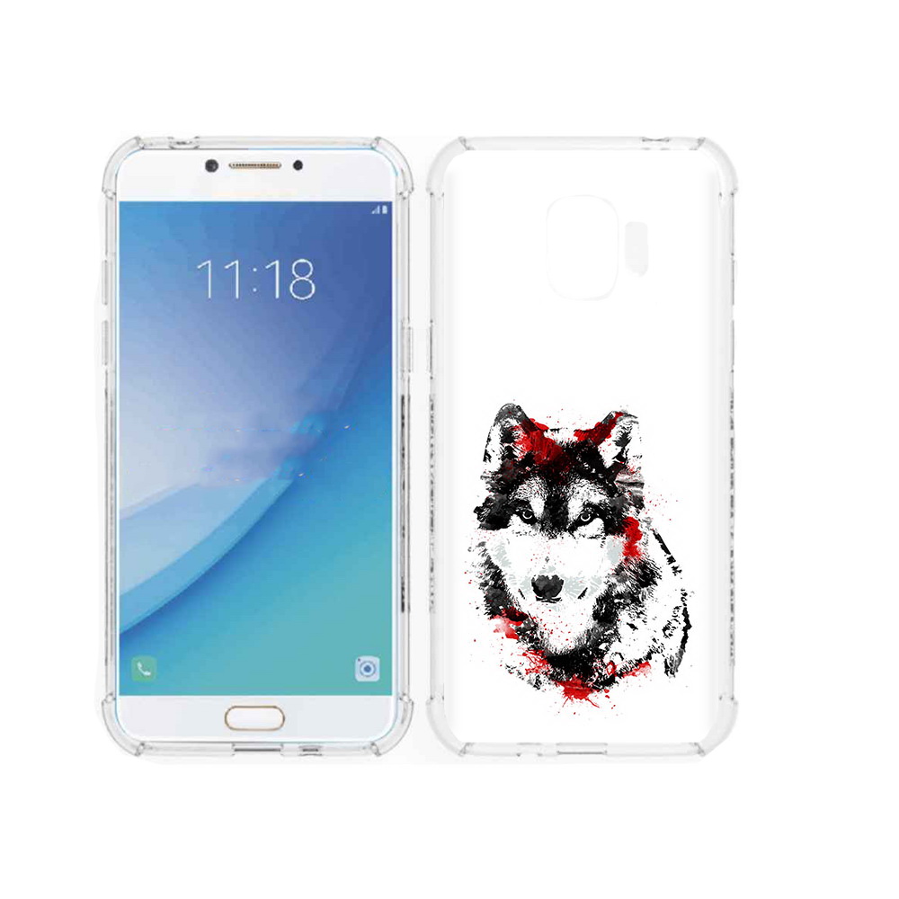 

Чехол MyPads Tocco для Samsung Galaxy J2 Pro (2018) кровавый волк (PT226925.585.416), Прозрачный, Tocco