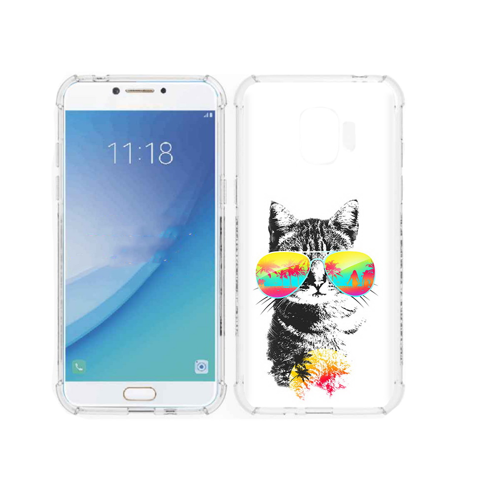 

Чехол MyPads Tocco для Samsung Galaxy J2 Pro (2018) крутой кот (PT226925.585.425), Прозрачный, Tocco