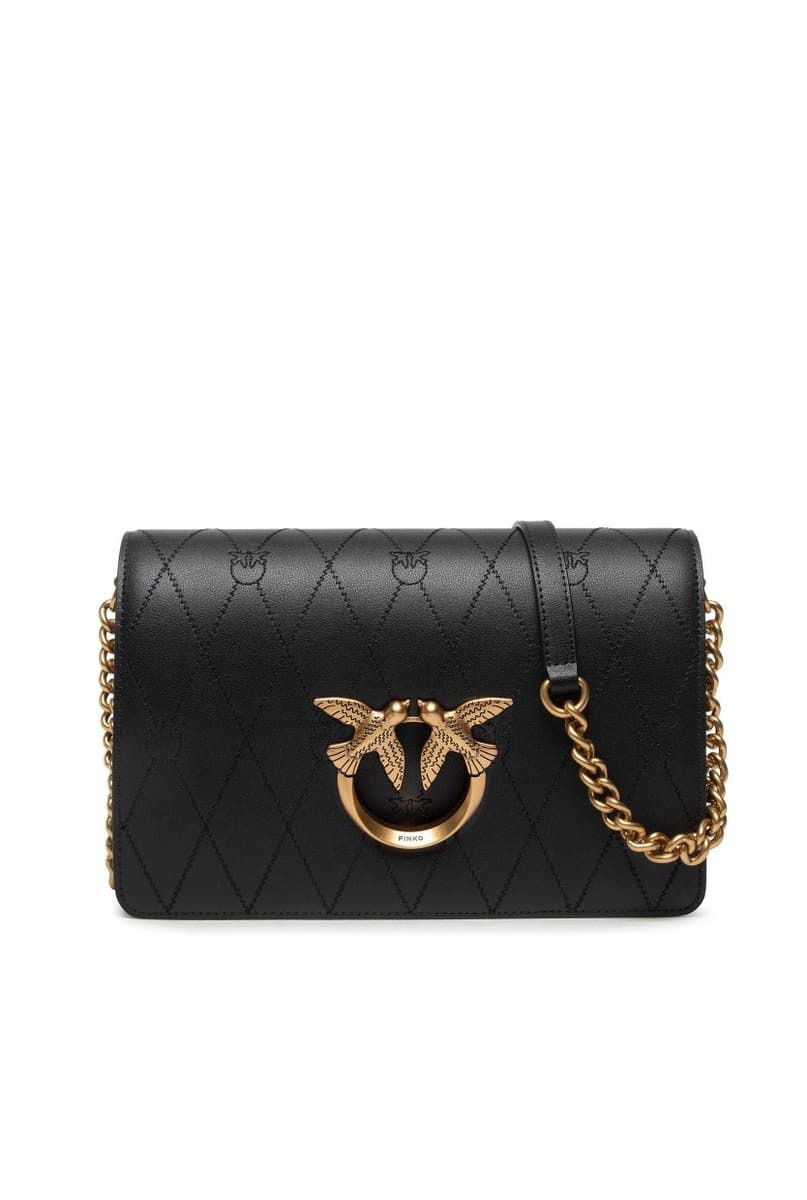 

Сумка кросс-боди женская Pinko CLICK WAVE LOGO, black, Черный, CLICK WAVE LOGO