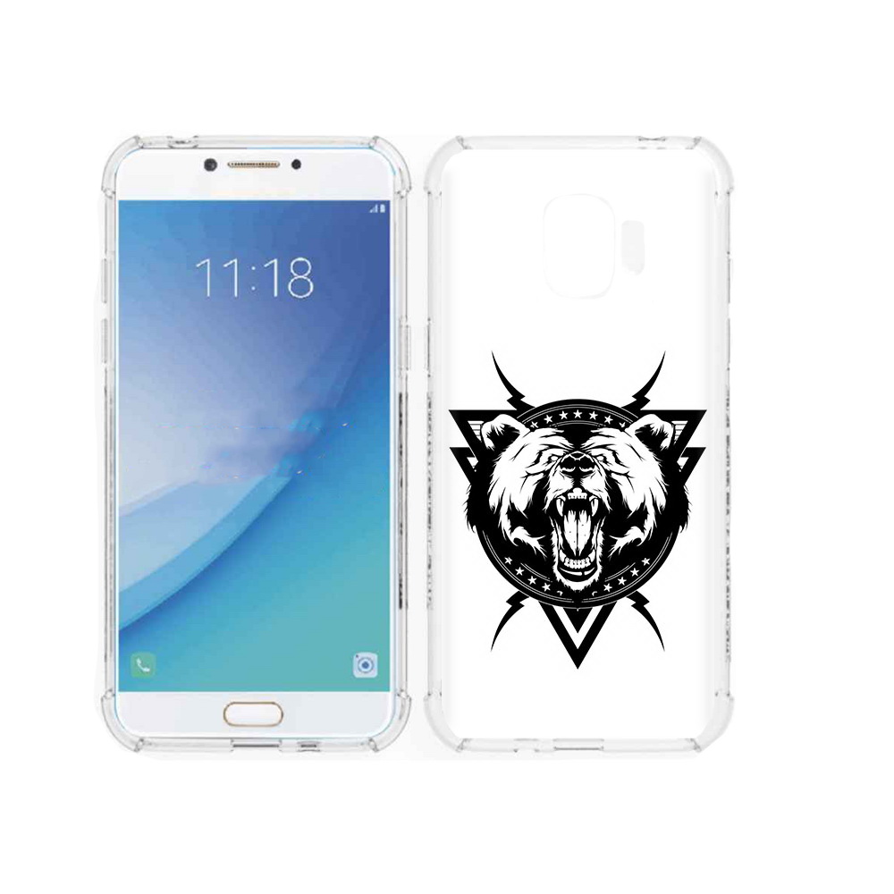 

Чехол MyPads Tocco для Samsung Galaxy J2 Pro (2018) медведь в треугольнике, Прозрачный, Tocco