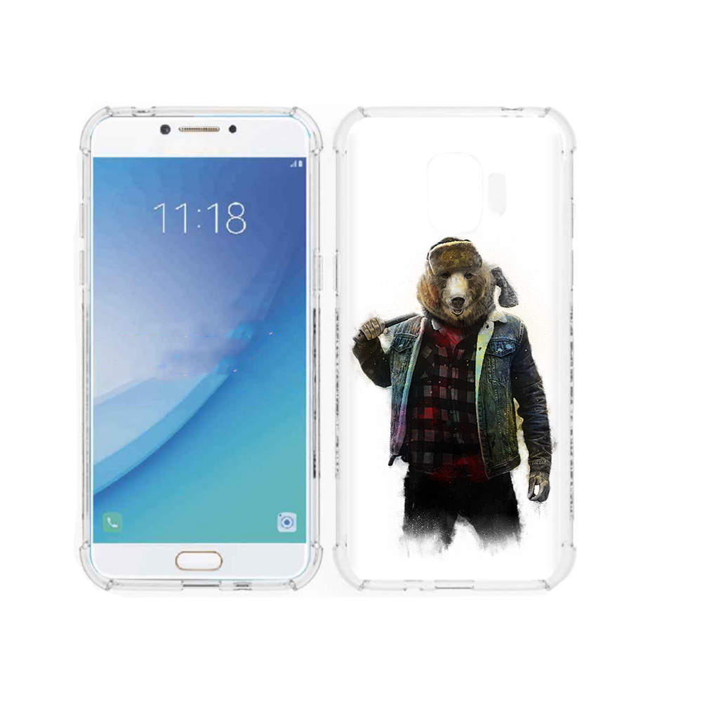 

Чехол MyPads Tocco для Samsung Galaxy J2 Pro (2018) медведь с топором (PT226925.585.469), Прозрачный, Tocco