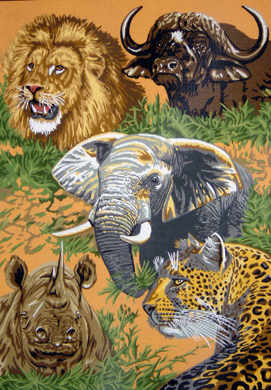 Канва жесткая с рисунком 10.542 Животные Африки