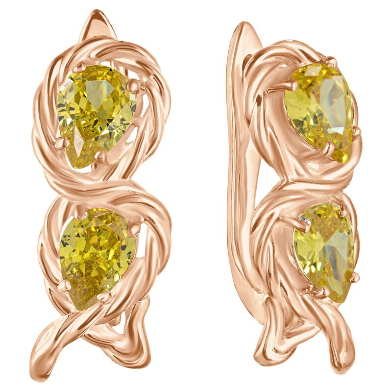 

Серьги из серебра с кристаллом ювелирным LAZURIT-ONLINE 8306RG, 8306RG