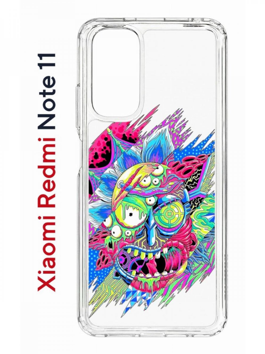 Чехол на Redmi Note 11/11S Kruche Print Многоликий Рик,противоударный бампер с принтом