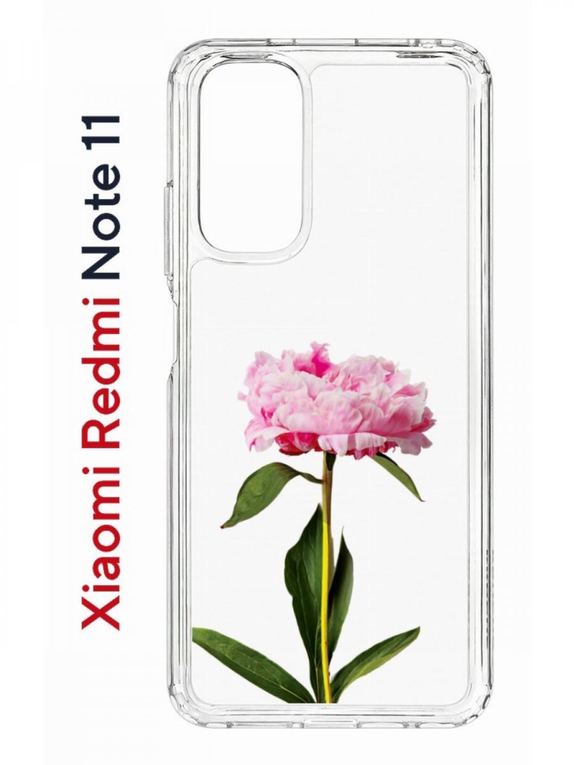 Чехол на Xiaomi Redmi Note 11/11S Kruche Print Пион,противоударный бампер с принтом