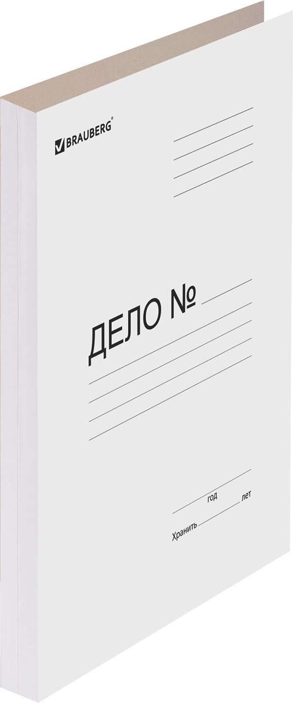 

Папка без скоросшивателя BRAUBERG Дело картон мелованный, плотность 440 г/мг , 110928, Белый, Дело