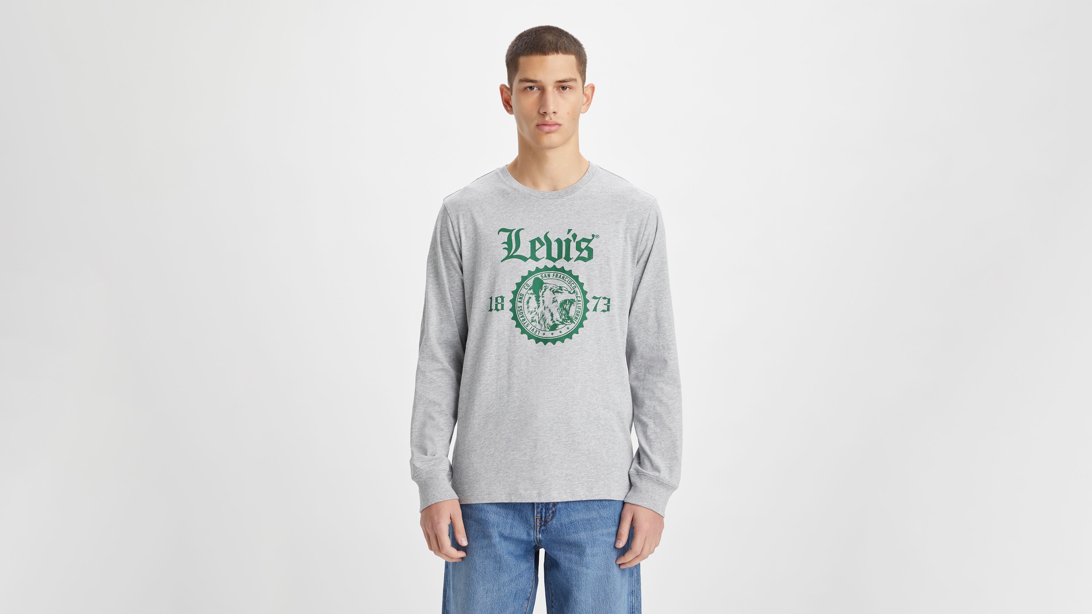 

Лонгслив мужской Levi's LS STD GRAPHIC TEE BEAR CREST MIDTONE HE серый M, LS STD GRAPHIC TEE BEAR CREST MIDTONE HE