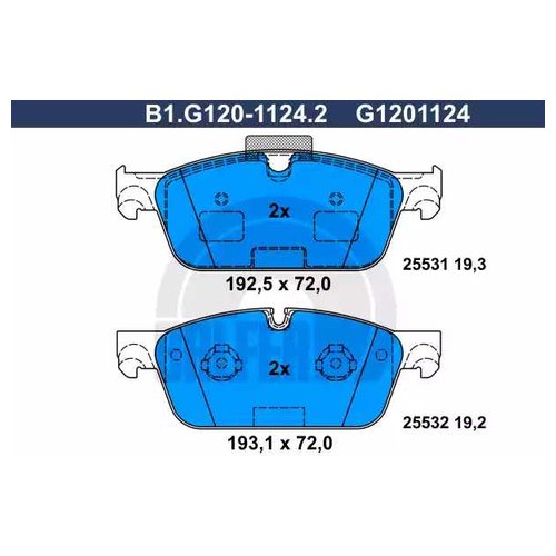 

Комплект передних тормозных колодок Galfer B1G12011242