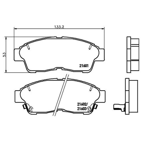 

Комплект передних тормозных колодок Hella 8DB355027101