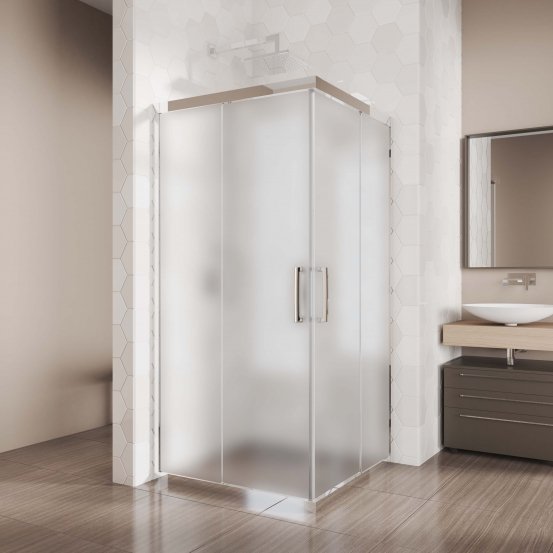 фото Душевой уголок gutewetter gwmpkb019sc 95x95x200 см, хром блестящий,стекло матовое 6 мм