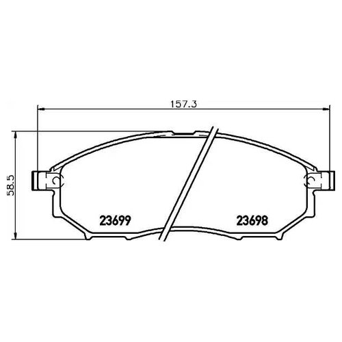 

Комплект передних тормозных колодок Hella 8DB355027851