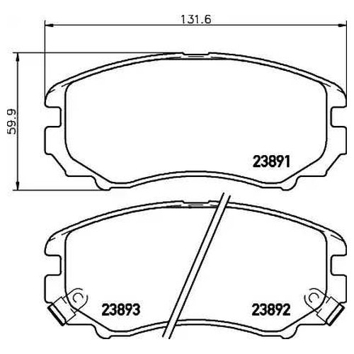 

Комплект передних тормозных колодок Hella 8DB355029061