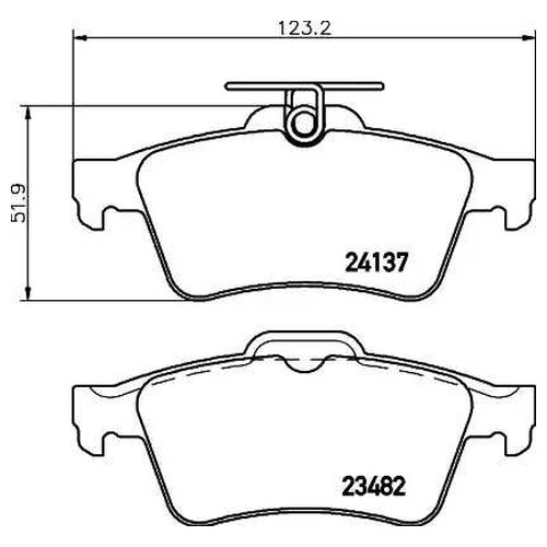 

Комплект задних тормозных колодок Hella 8DB355029631