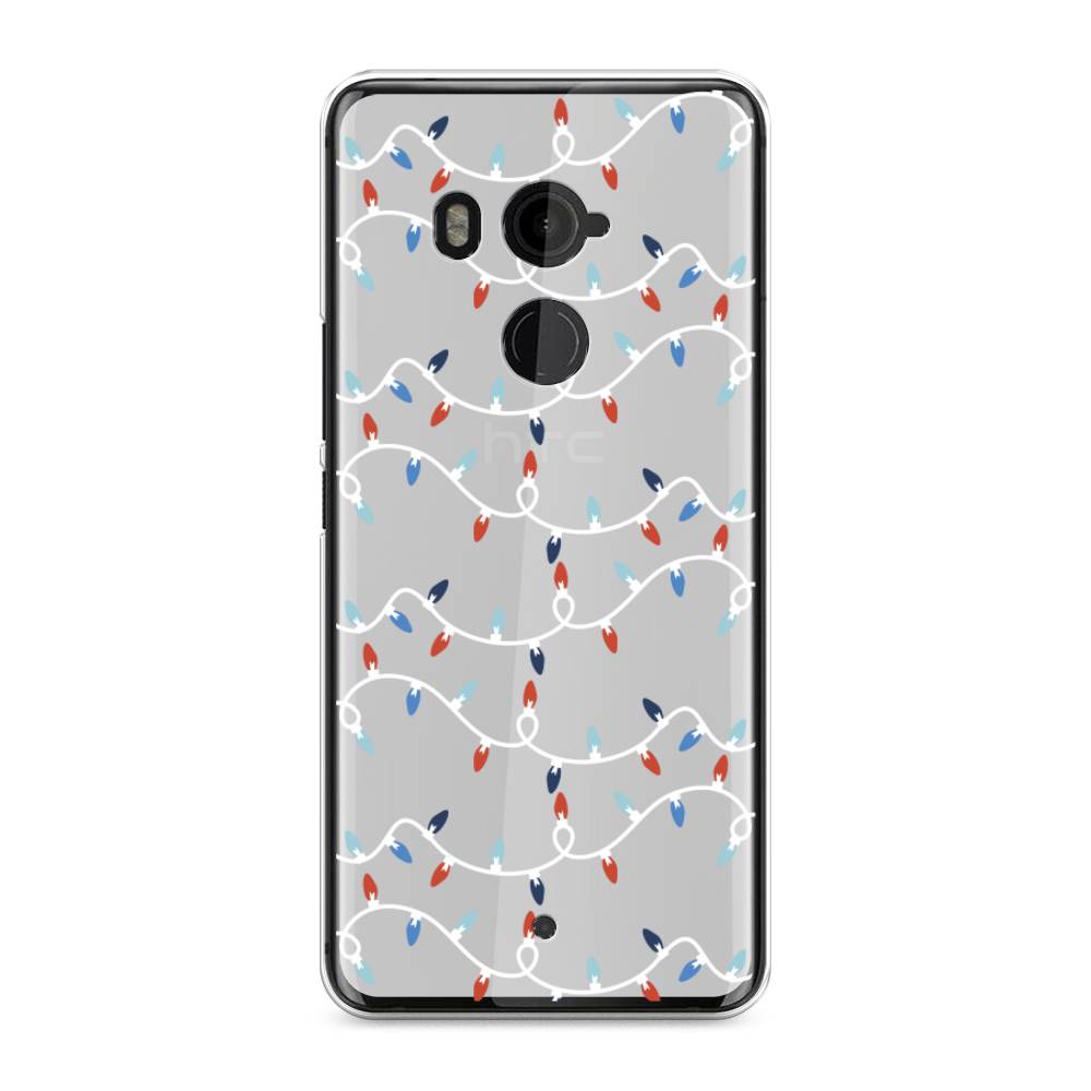 

Чехол на HTC U11 Plus "Разноцветная гирлянда", Белый;красный;синий, 102150-5