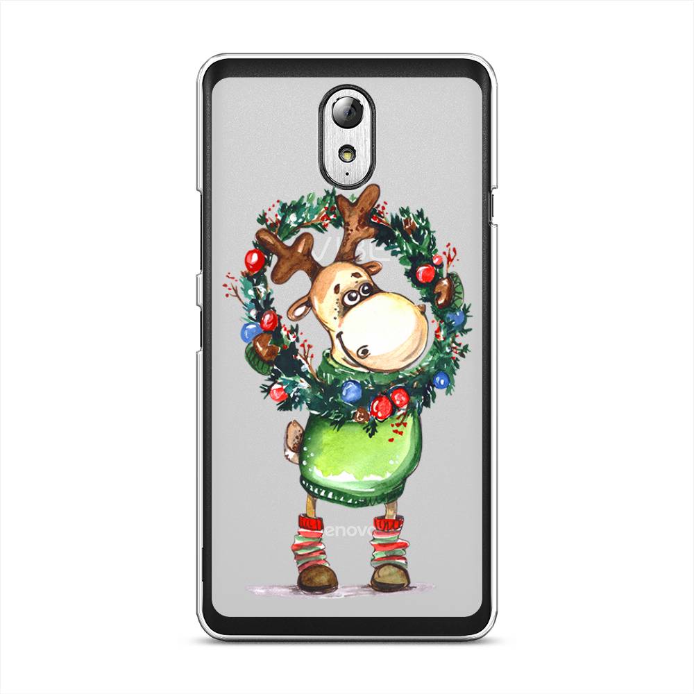 

Чехол на Lenovo Vibe P1m "Олень с новогодним венком", 111350-4